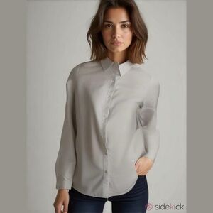 Joan Rivers Women's Classic Denim Boyfriend Shirt Size XS Has Side Pockets NWOT